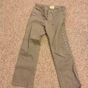 Paloma Wool Crowd jeans Khaki size 34/XS unisex women PW designer pants buttons